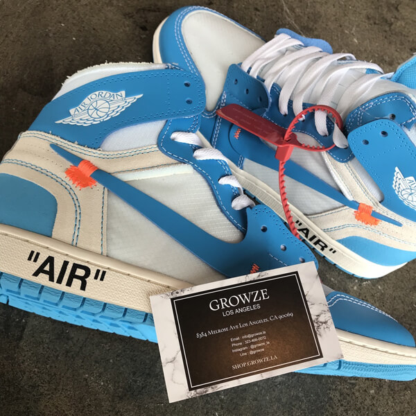 2025新作大人気 ナイキ ジョーダン オフホワイト パーカー 偽物 コラボス  ナイキJordan 1 Retro High Off-White University Blue