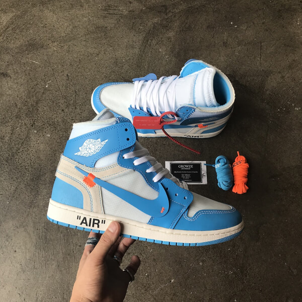 2025新作大人気 ナイキ ジョーダン オフホワイト パーカー 偽物 コラボス  ナイキJordan 1 Retro High Off-White University Blue