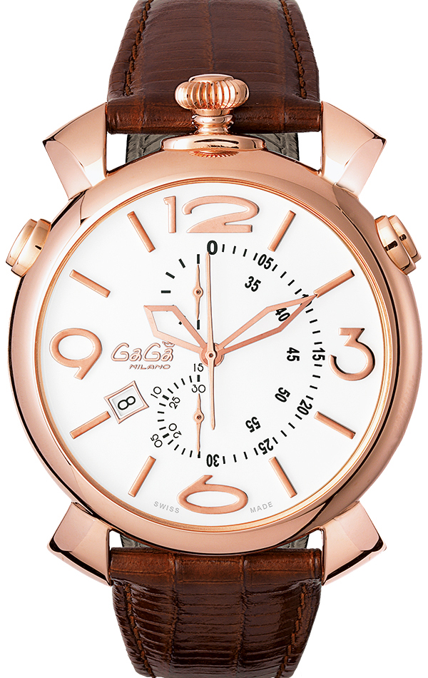 ガガミラノシンクロノ46MM スーパーコピーTHIN CHRONO 18ｋPGコーティング 時計 5098.01BW