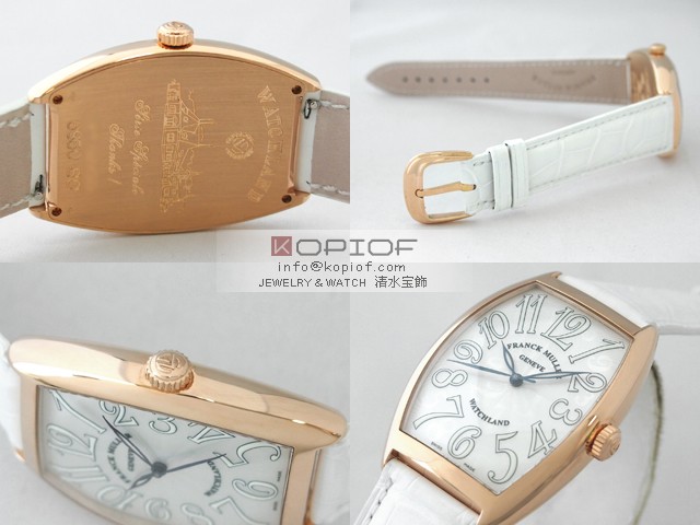 フランクミュラー トノーカーベックス スーパーコピーウォッチランド 6850SC WATCHLAND 4N(PG) ホワイト皮 世界限定50本 シルバー
