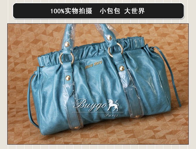 ミュウミュウ スーパーコピー2012年春夏NAPPA VERNICEストラップ付きハンドバッグRT0383 2AA6 002