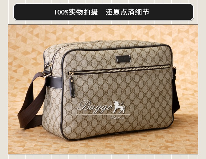 グッチ バッグ スーパーコピーグッチ（グッチ） ショルダーバッグ WG柄(211107) ＰＶＣキャンバス(ベージュ ｘ こげ茶)