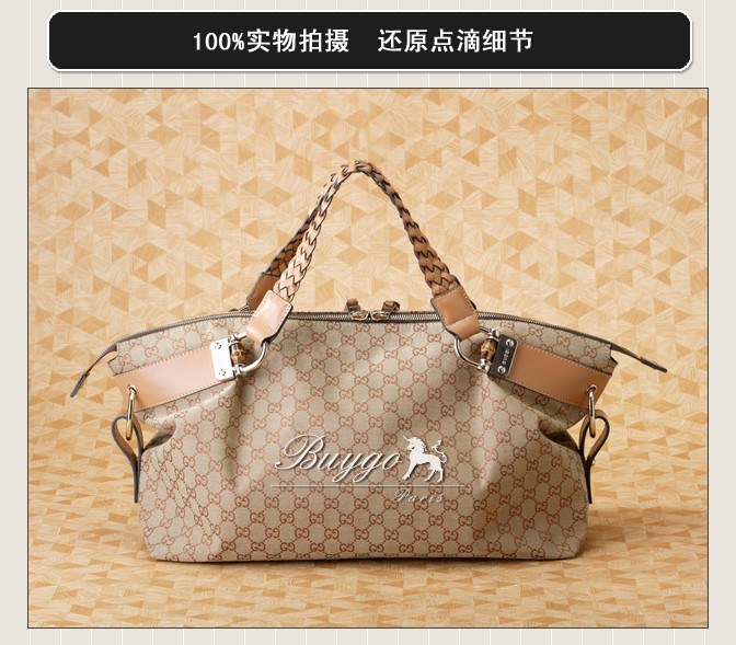 グッチ バッグ スーパーコピー[グッチ] 232959 FWCGN 8594 Bamboo Bar ミディアム トートバッグ ベージュ×ウィンターローズ