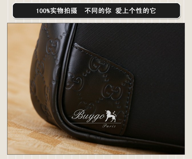 グッチ バッグ スーパーコピーグッチ　セカンドバッグ　グッチシマレザー　ナイロン　ブラック　黒　162782