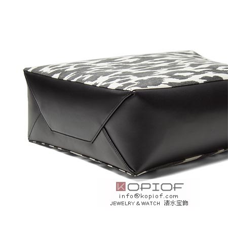 セリーヌ カバ コピーレザー トートバッグ CABAS ブラック×オフホワイト 16440 2lhp 38no