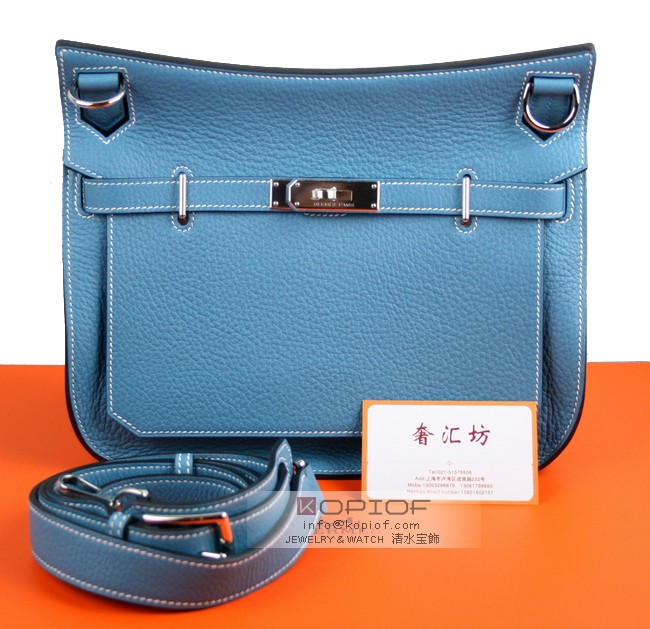 エルメスコピージプシエール 28[Jypsiere 28cm] クレマンスブルージーンシルバー金具