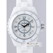 シャネルJ12  スーパーコピーシャネル J12 H0970 38mm ホワイトセラミックブレス 8Pダイヤホワイトシェルアフター ホワイトシェル