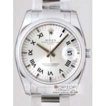 ロレックス パーペチュアル デイト スーパーコピー115200 シルバープリントローマ