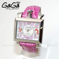 ガガミラノ ナポレオン40MM  スーパーコピーピンク レザー/ホワイトシェル/シルバー 603...