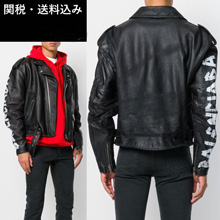 バレンシアガ レザージャケット バイカージャケット 袖にロゴ入り バレンシアガスーパーコピー 