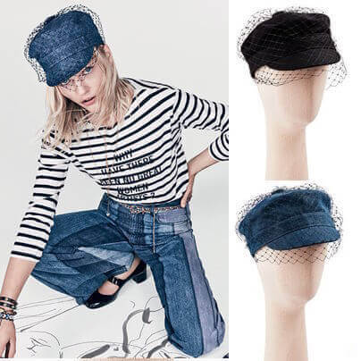 2025新作人気 ディオール キャップスーパーコピー ディオールCASQUETTE A VOILETTE EN COTON NOIR ET DENIM 
