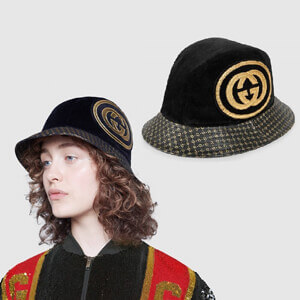 2025新作限定 グッチスーパーコピー キャップグッチ×DapperDan コラボ GGレザーハット ブラック