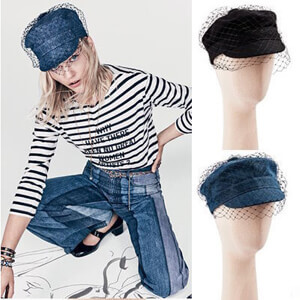 2025新作人気 ディオール キャップスーパーコピー ディオールCASQUETTE A VOILETTE EN COTON NOIR ET DENIM 