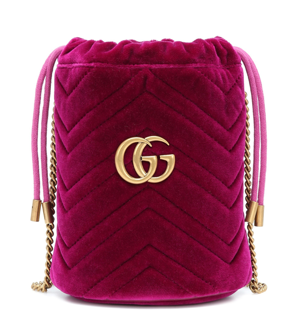 2025最新/限定 バケットに目が釘付け★グッチ偽物【グッチ】GG Marmont Velvet Bucket Bag