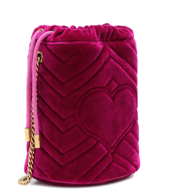 2025最新/限定 バケットに目が釘付け★グッチ偽物【グッチ】GG Marmont Velvet Bucket Bag