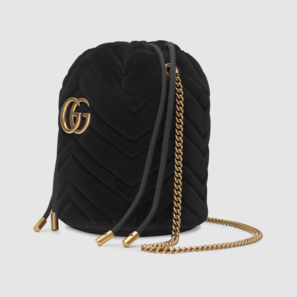 2025最新/限定 バケットに目が釘付け★グッチ偽物【グッチ】GG Marmont Velvet Bucket Bag