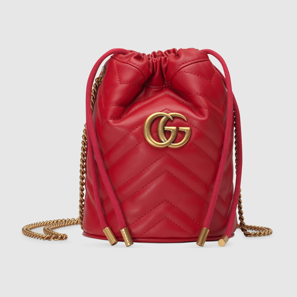 2025新作限定人気 グッチ偽物∞∞ グッチ ∞∞ GG Marmont Mini leather バケットショルダー