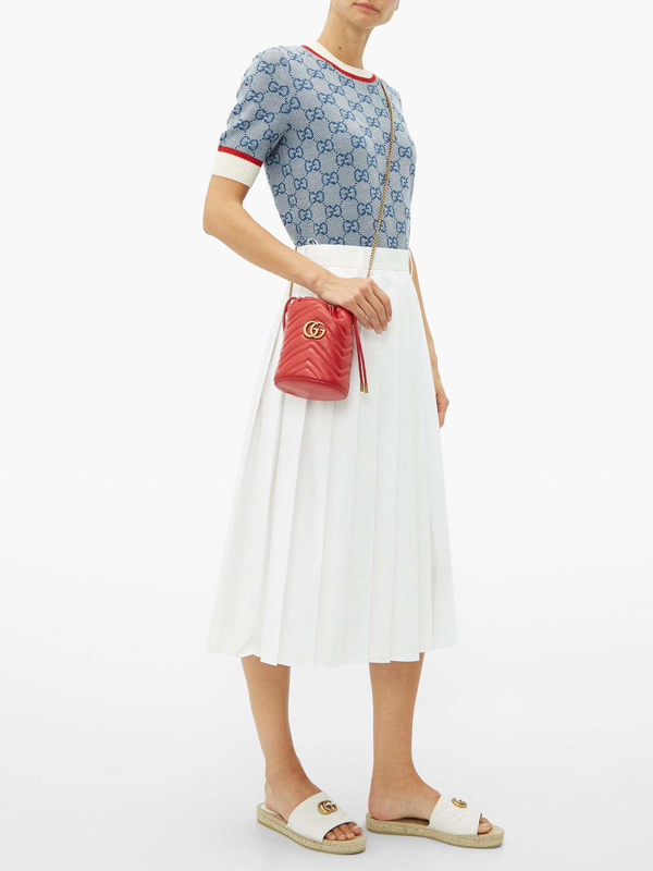 2025新作限定人気 グッチ偽物∞∞ グッチ ∞∞ GG Marmont Mini leather バケットショルダー