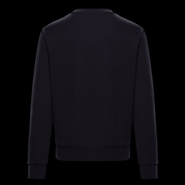 モンクレール t シャツ コピー Moncler スウェットシャツメンズライン ダークブルー 胸ワッペン 2025春夏新作コレクション