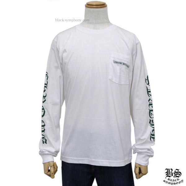 春夏新作 クロムハーツ ロングTシャツ 偽物 グリーンセメタリークロス ホワイト