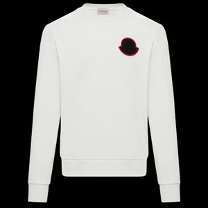 モンクレール t シャツ コピー Moncler メンズライン 胸ワッペン スウェットシャツ ホワイト2025春夏新作コレクション
