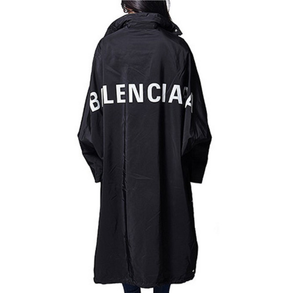 バレンシアガ★パロディオペラ・コピーレインコート back logo opera rain coat black