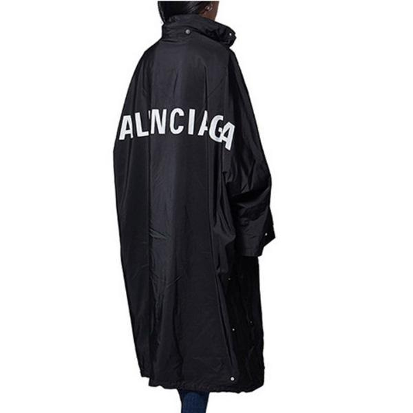 バレンシアガ★パロディオペラ・コピーレインコート back logo opera rain coat black