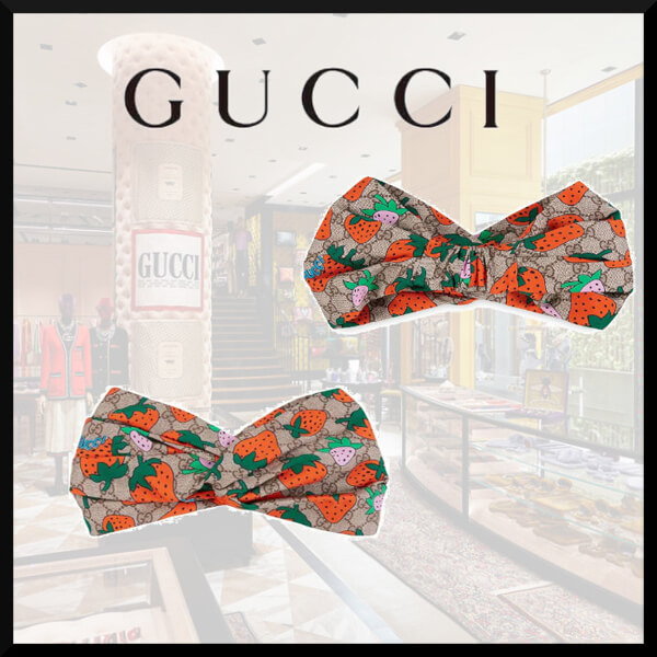 【2020AW新作】グッチ いちご レプリカ GUUCI Fascia per capelli GG グッチ Strawberry