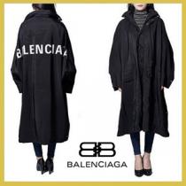 バレンシアガ★パロディオペラ・コピーレインコート back logo opera rain coat black