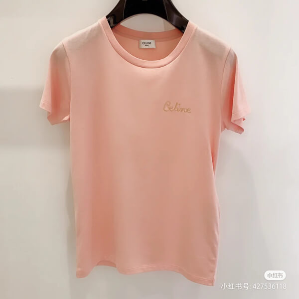  セリーヌ Tシャツ セリーヌ 偽物 エンブロイダリー コットン 2X351501F.01OW