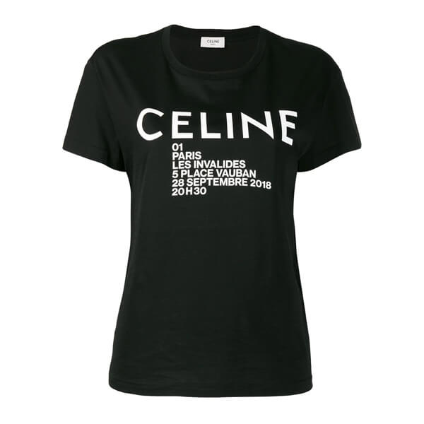 新作 セリーヌ Tシャツ 偽物 セリーヌ Paris ロゴプリント 2X314864J 01OB
