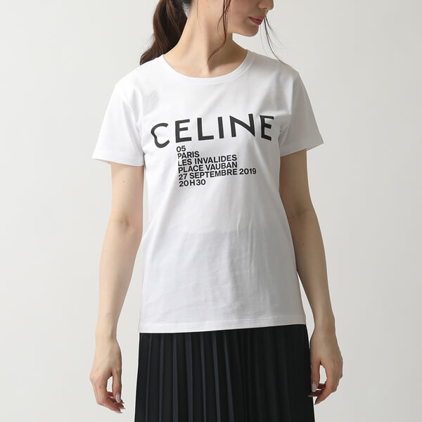 新作 セリーヌ Tシャツ 偽物 セリーヌ Paris ロゴプリント 2X314864J 01OB