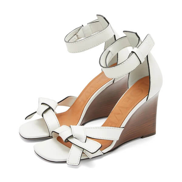 2025新作 ロエベ シューズ 偽物 ロエベ Gate Wedge Sandal 80 厚底 ウェッジサンダル 453.10.637 45310637