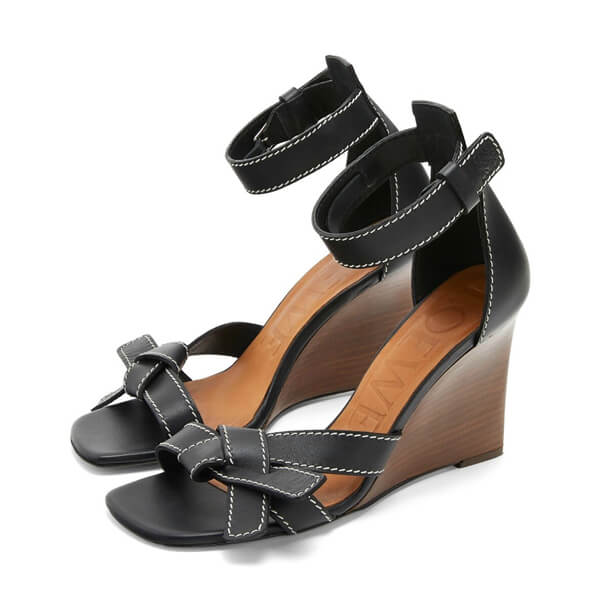 2025新作 ロエベ シューズ 偽物 ロエベ Gate Wedge Sandal 80 厚底 ウェッジサンダル 453.10.637 45310637