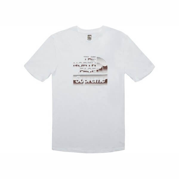 シュプリーム ノースフェイス シュプリーム 偽物 tシャツ The North Face Metallic Logo S/S Top Week 7 コラボ メタリックロゴ