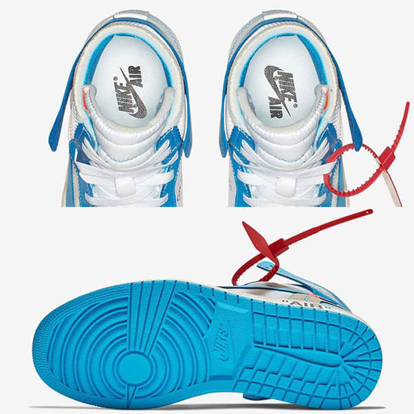 2025新作大人気 ナイキ ジョーダン オフホワイト パーカー 偽物 コラボス  ナイキJordan 1 Retro High Off-White University BlueAQ0818-1481