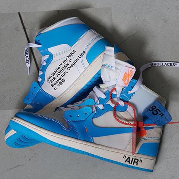 2025新作大人気 ナイキ ジョーダン オフホワイト パーカー 偽物 コラボス  ナイキJordan 1 Retro High Off-White University BlueAQ0818-1481