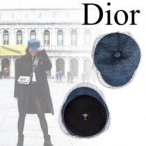 2025新作人気 ディオール キャップスーパーコピー ディオール BERET A VOILETTE NOIR ET DENIM