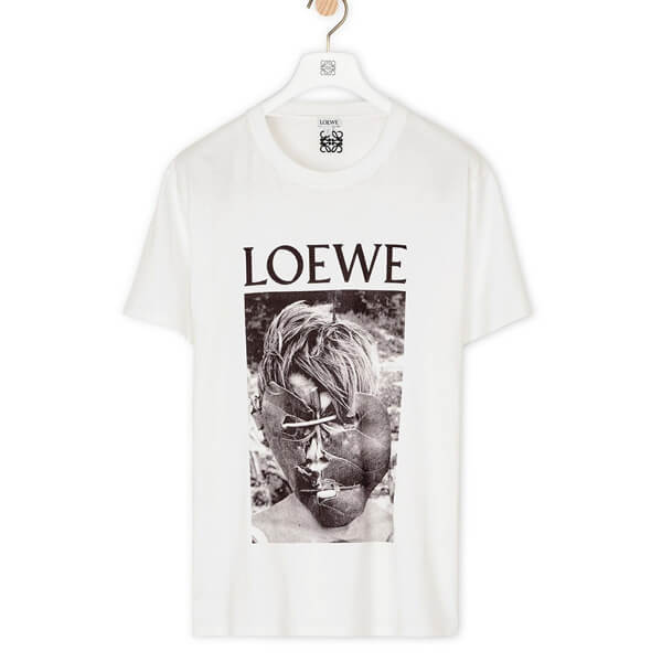 ロエベ tシャツ 偽物 ロエベプリント入りクルーネック半袖Tシャツロエベ SS 2020