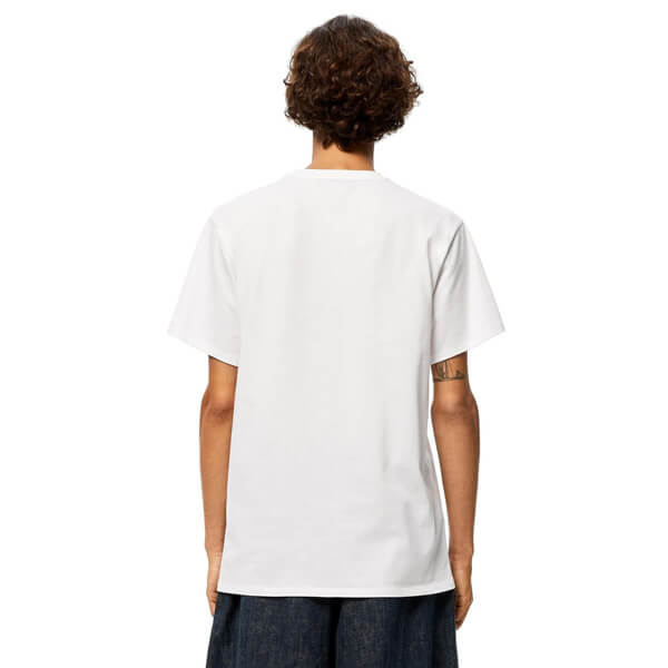 ロエベ tシャツ コピー ロエベ刺繍ロゴ入りクルーネック半袖Tシャツ