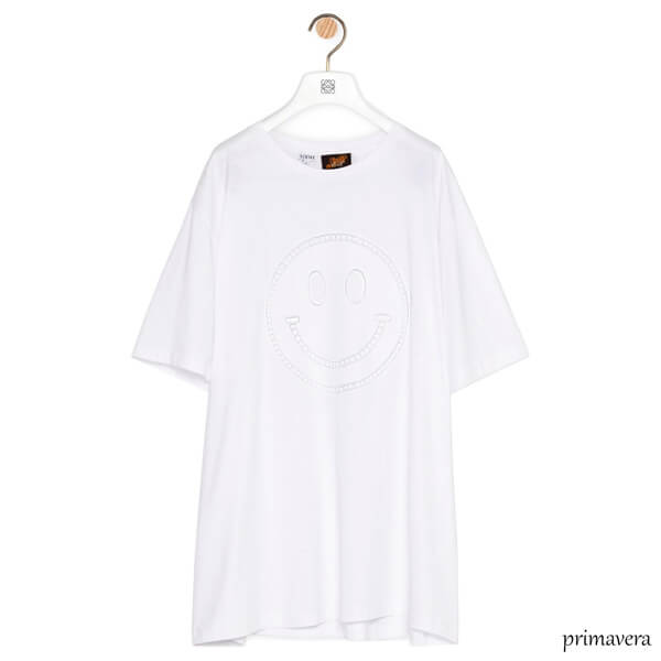 ロエベ tシャツ 偽物 スマイル コットンTシャツ