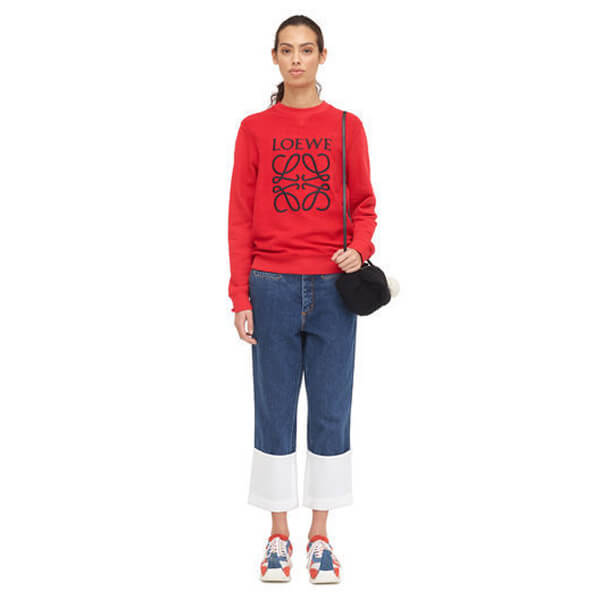 【18AW NEW】ロエベ トレーナー コピーロエベ_women/Anagram Sweatshirt スウェット/レッド