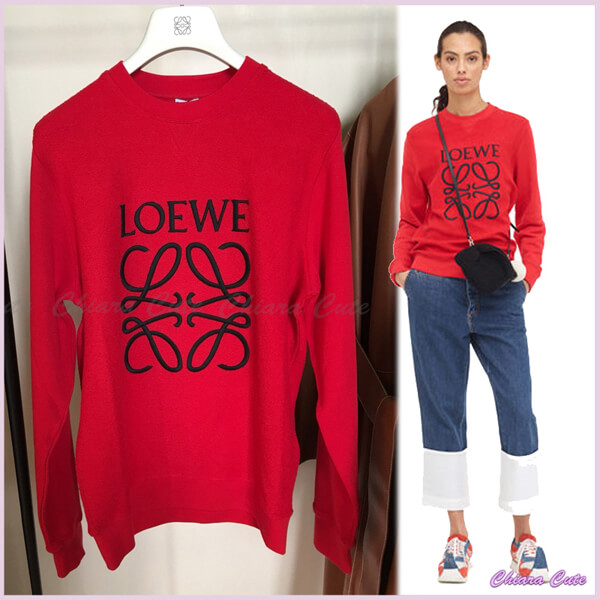 【18AW NEW】ロエベ トレーナー コピーロエベ_women/Anagram Sweatshirt スウェット/レッド