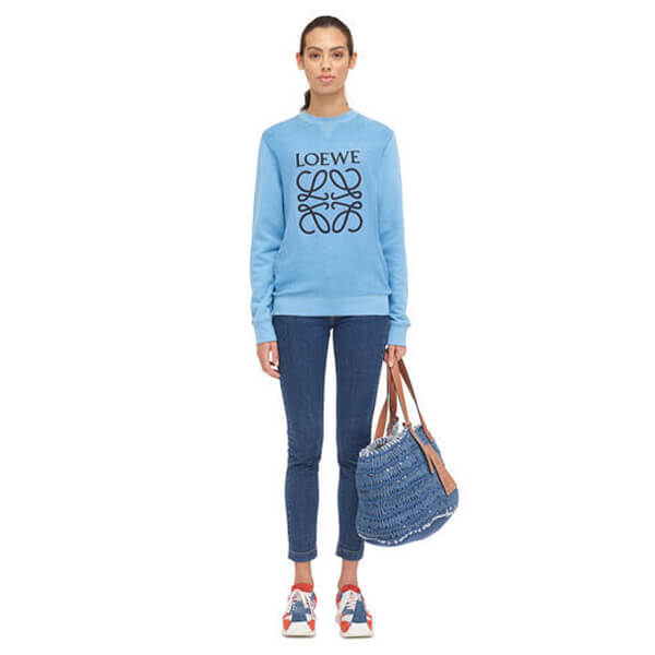ロエベ トレーナー 偽物_women/Anagram Sweatshirt スウェット/ブルー