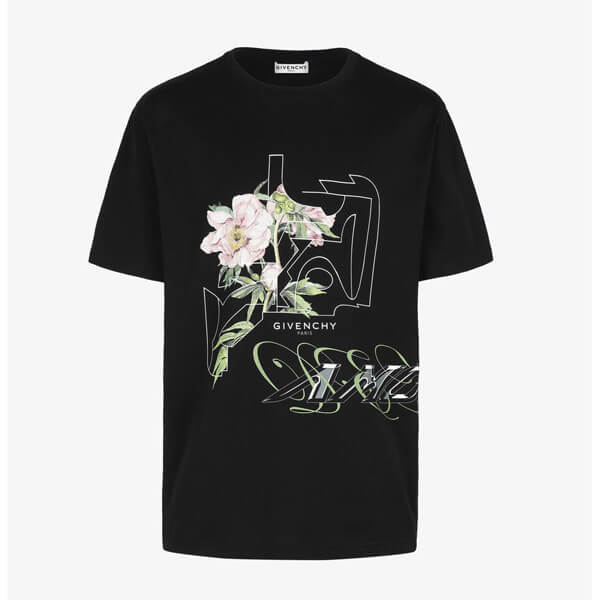  ジバンシー tシャツ 偽物 GIVENCHY 2025新作 フローラル ピオニー プリントTシャツ