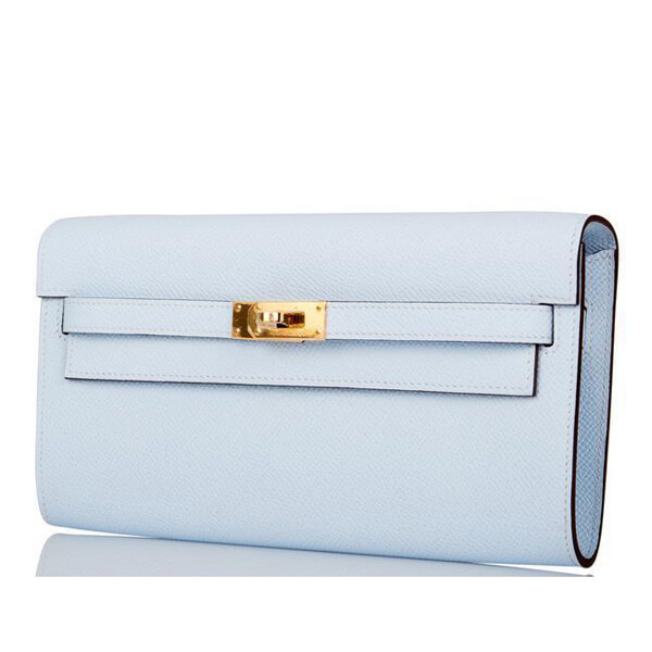 海外限定エルメススーパーコピー 2020【Portefeuille Kelly Classique To Go】Bleu Brumeは希少です