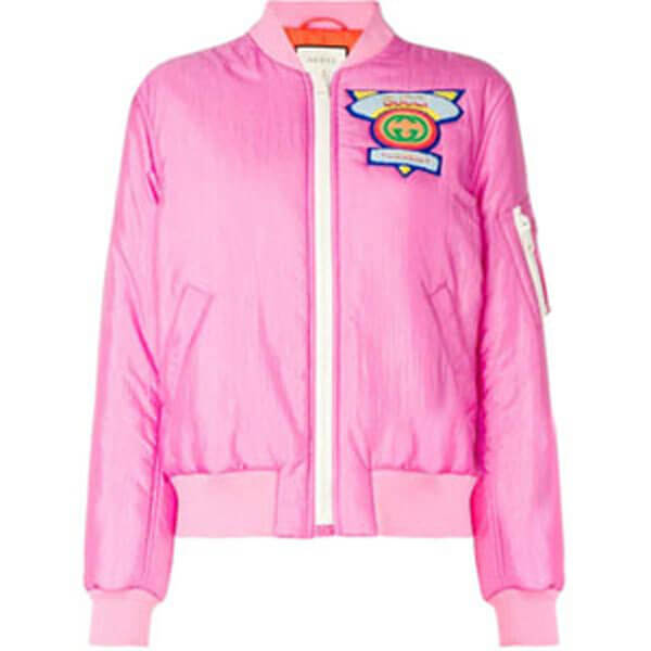 グッチ 偽物★素敵！Appliqued satin shell bomber Jacket