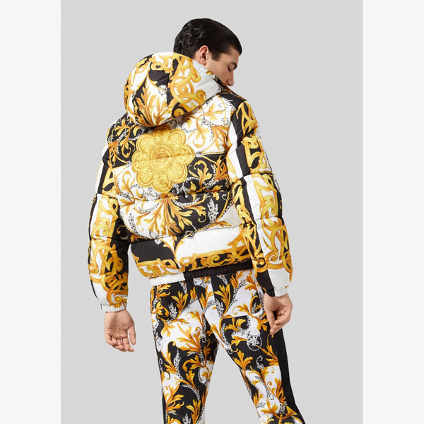 21AW ヴェルサーチェ コピー COOL☆Baroque acanthus Print ダウンジャケット☆ A85195A235725A7027