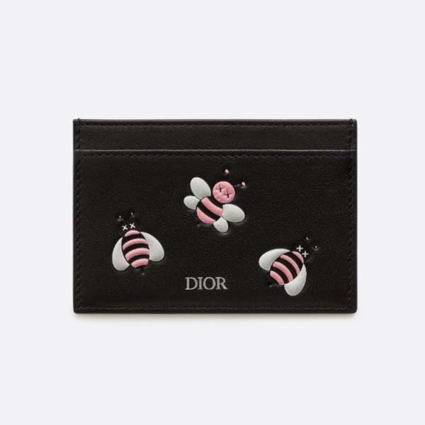 ディオールミニ財布 カーフスキン “ディオール X KAWS” カードケース 偽物 2KACH054YLA