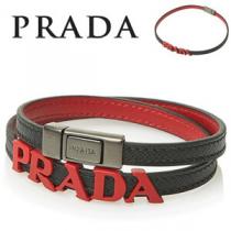 プラダ/超特急EMS/送料込み SAFFIANO Double logo braceletコピー...
